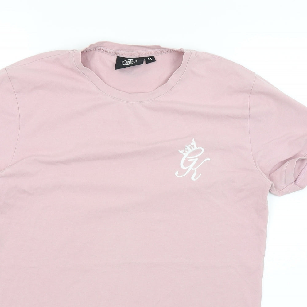 Gym King Mens Pink    T-Shirt Size M