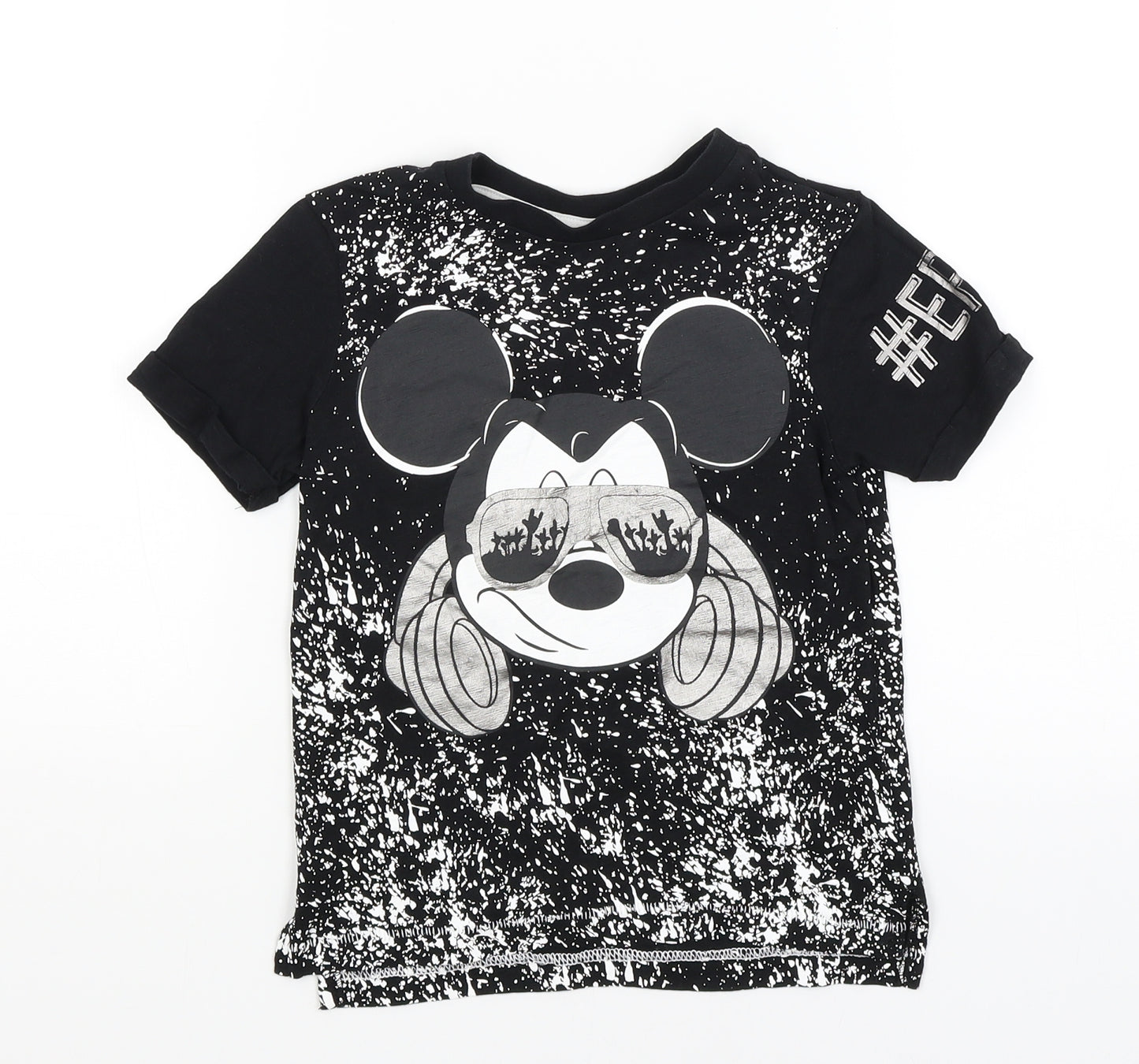 Disney Boys Black   Basic T-Shirt Size 4-5 Years  - Mickey Mouse
