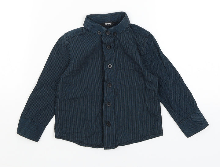 George Baby Blue Striped  Basic Button-Up Size 12-18 Months