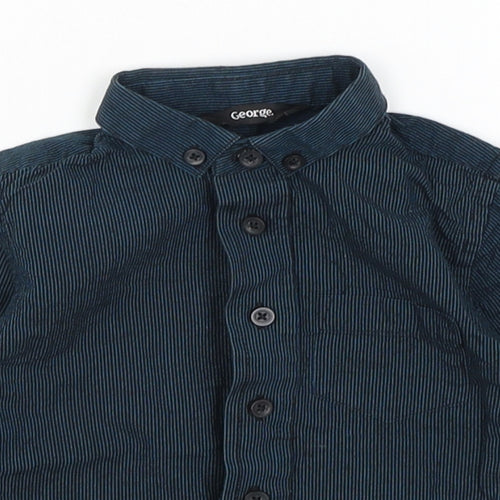 George Baby Blue Striped  Basic Button-Up Size 12-18 Months