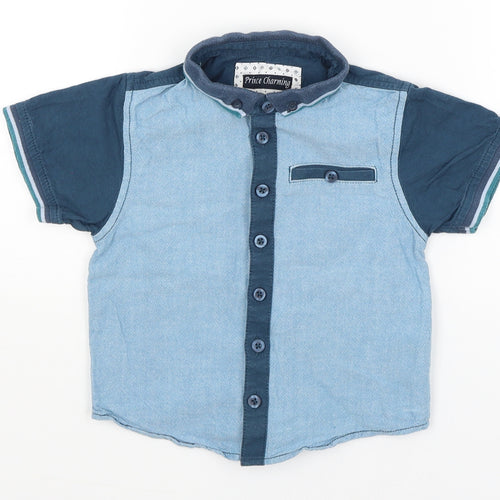 Prince Charming Baby Blue   Basic Button-Up Size 18-24 Months