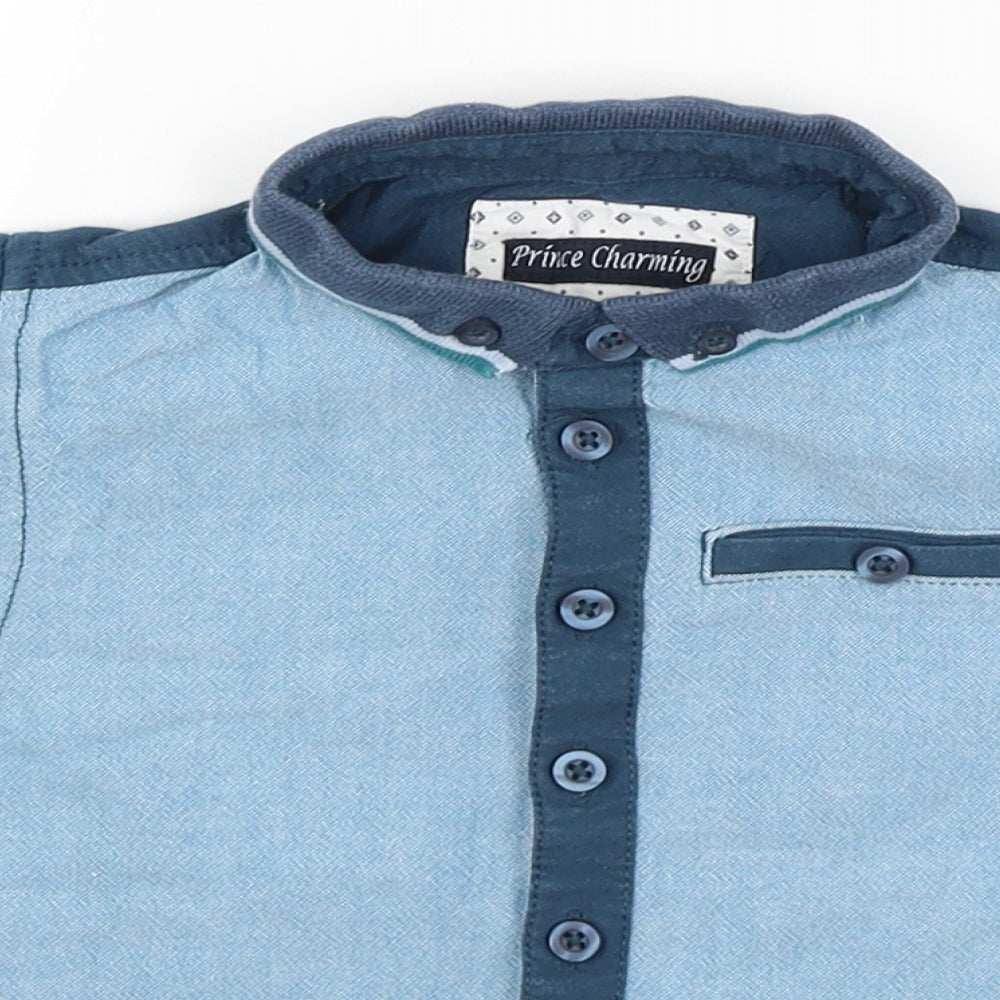 Prince Charming Baby Blue   Basic Button-Up Size 18-24 Months