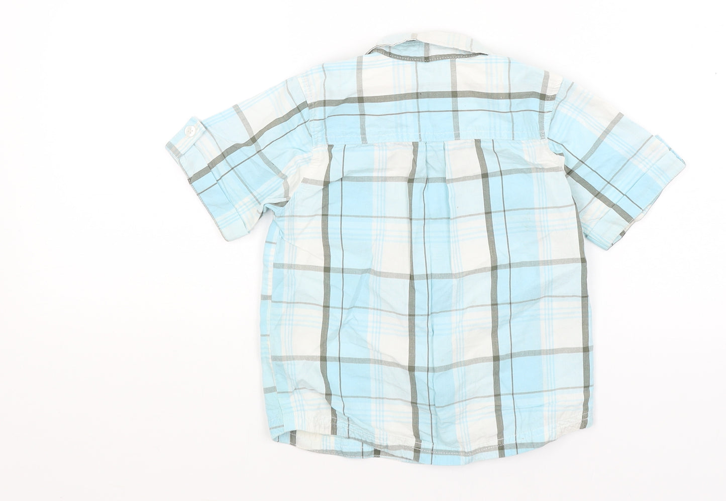 George Boys Blue Plaid  Basic Button-Up Size 3-4 Years