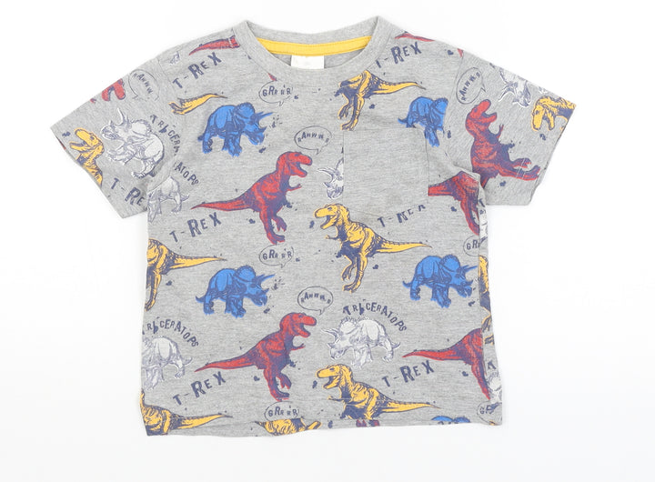 Urban Rascals Boys Grey   Basic T-Shirt Size 2 Years  - Dinosaurs