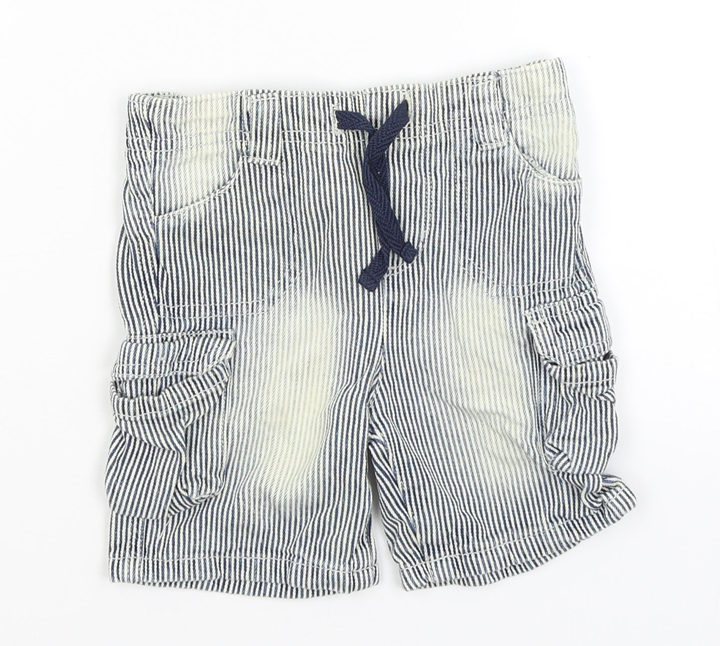 Baby Baby Blue Striped  Cropped Trousers Size 12-18 Months