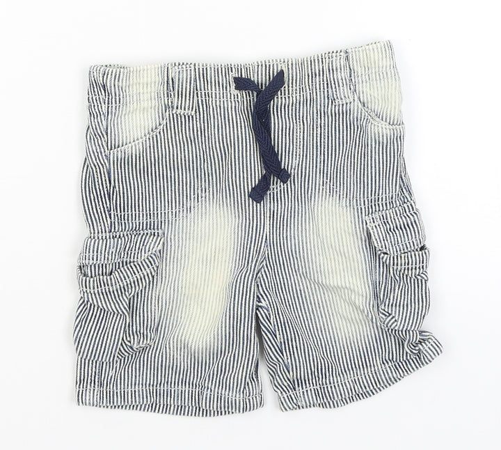 Baby Baby Blue Striped  Cropped Trousers Size 12-18 Months