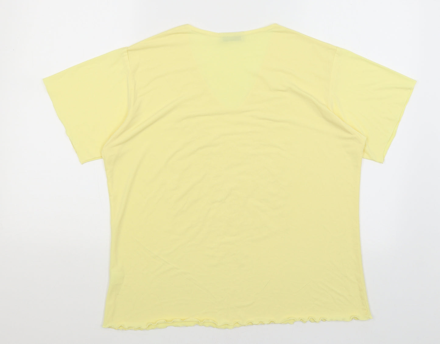 Nouvelle London Womens Yellow   Basic T-Shirt Size L