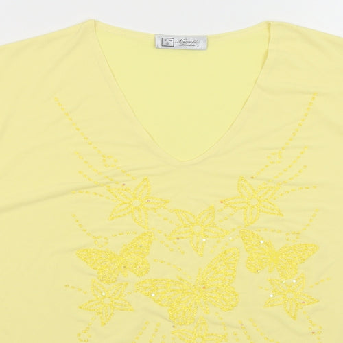 Nouvelle London Womens Yellow   Basic T-Shirt Size L