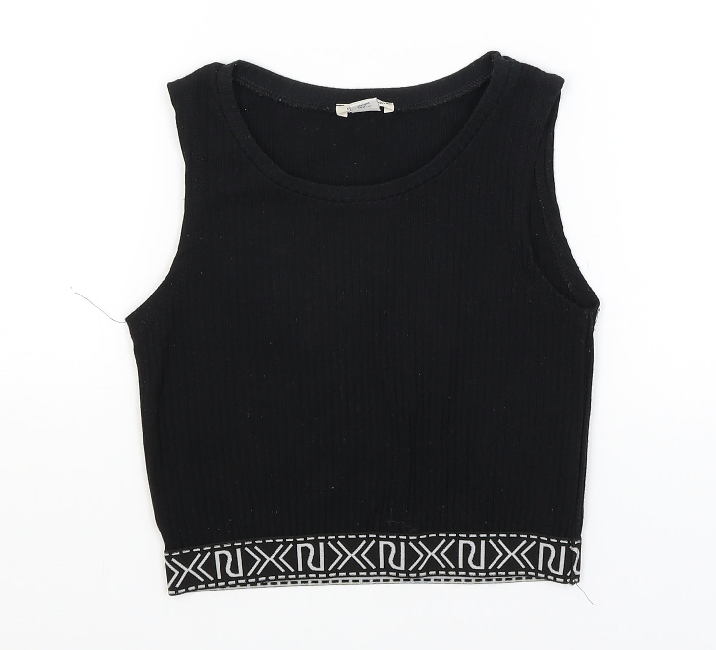 River Island Girls Black   Cropped Tank Size 11-12 Years