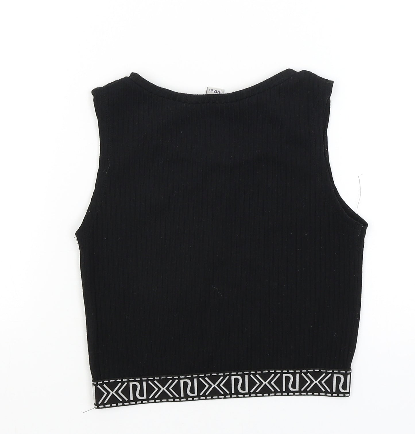 River Island Girls Black   Cropped Tank Size 11-12 Years