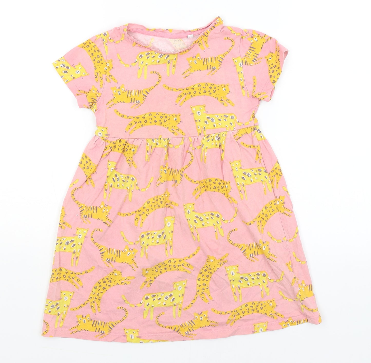 Blue Zoo Girls Pink   T-Shirt Dress  Size 4-5 Years  - Big Cats