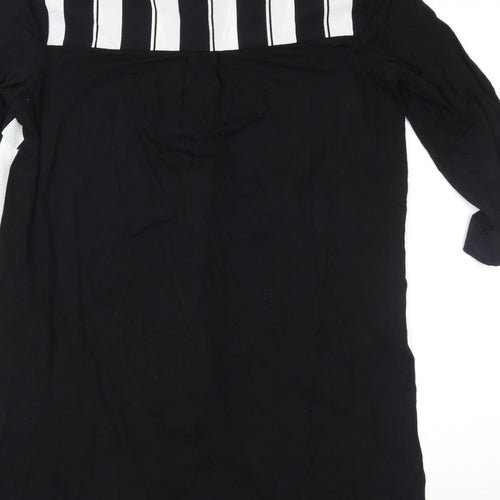 Marks and Spencer Womens Black Striped  Basic Button-Up Size 10