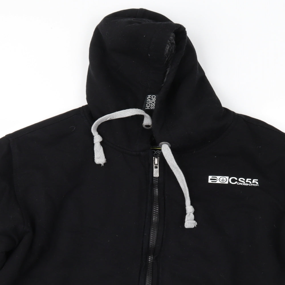 Crosshatch Mens Black   Full Zip Hoodie Size L