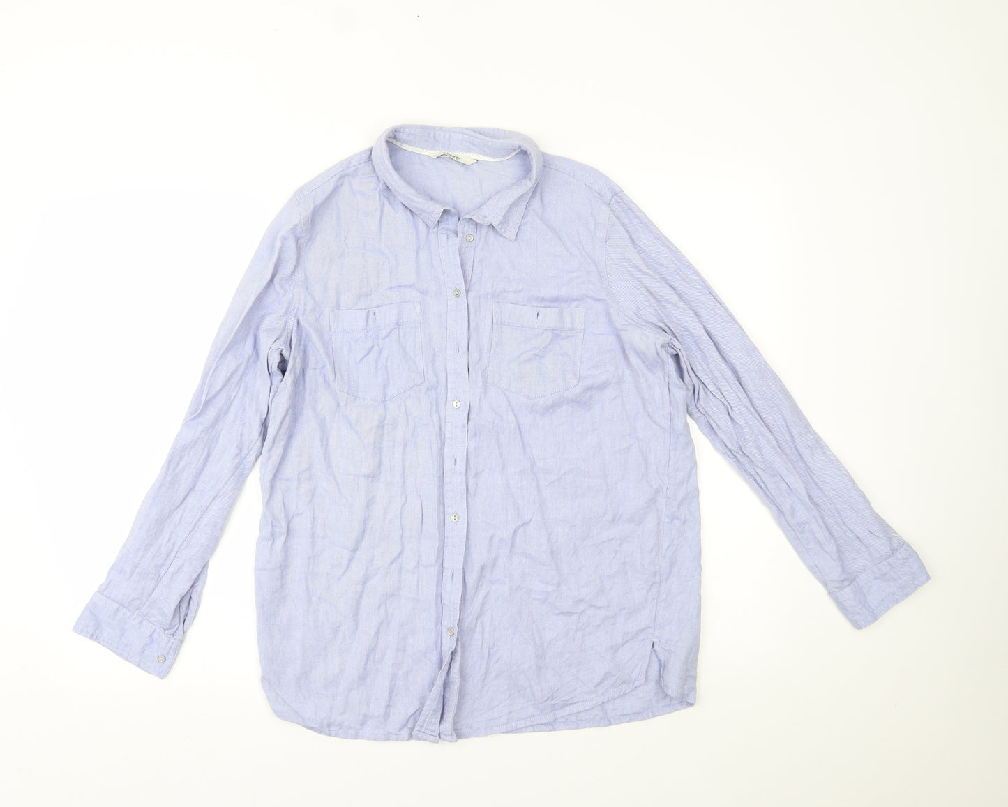 George Womens Blue   Basic Button-Up Size 14