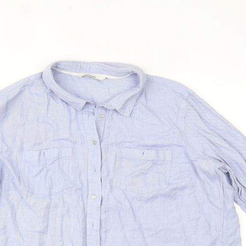 George Womens Blue   Basic Button-Up Size 14
