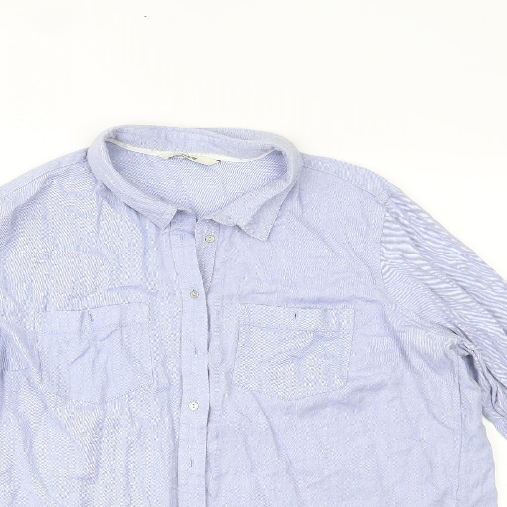 George Womens Blue   Basic Button-Up Size 14