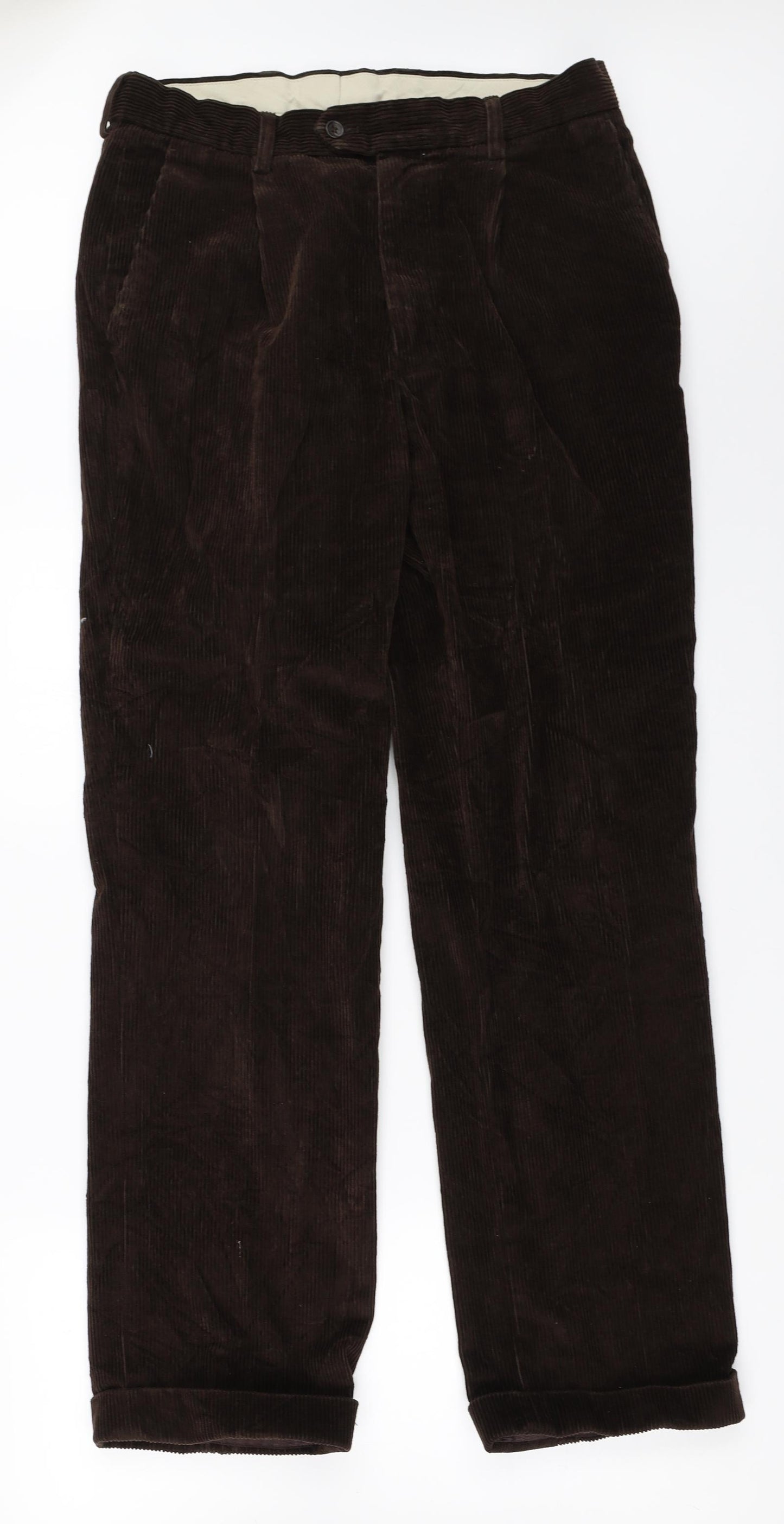 Marks and Spencer Mens Brown  Corduroy Trousers  Size 34 in L32 in