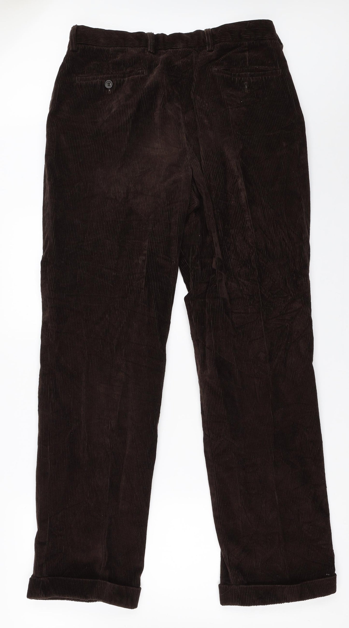 Marks and Spencer Mens Brown  Corduroy Trousers  Size 34 in L32 in