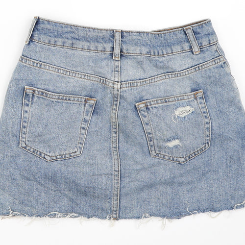 Topshop Womens Blue  Denim Mini Skirt Size 8