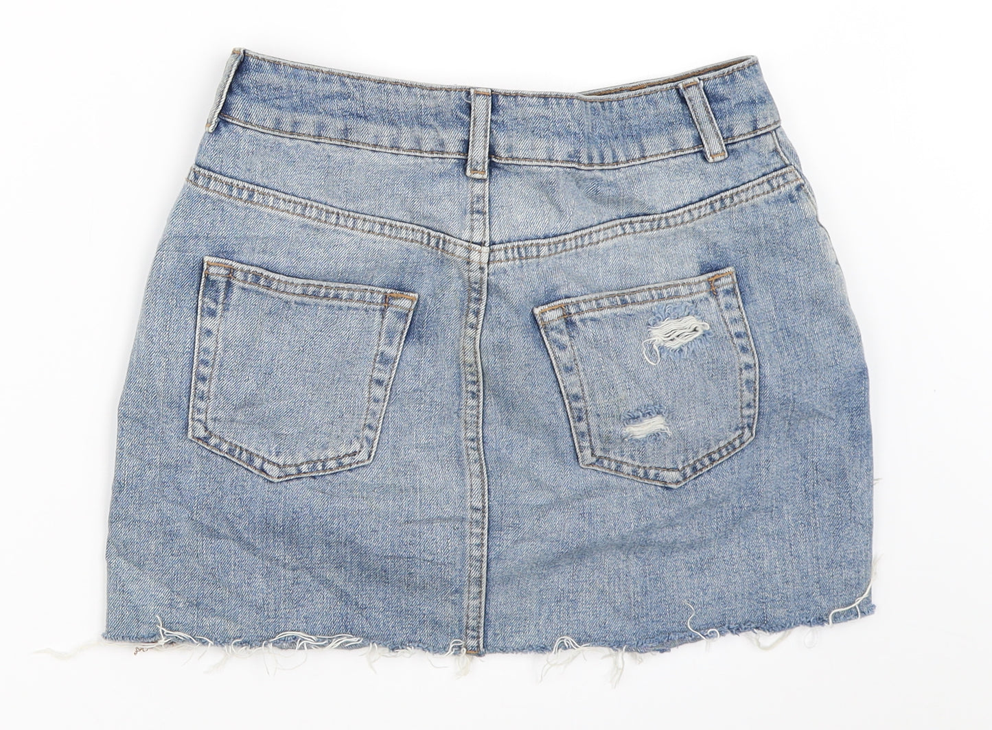 Topshop Womens Blue  Denim Mini Skirt Size 8