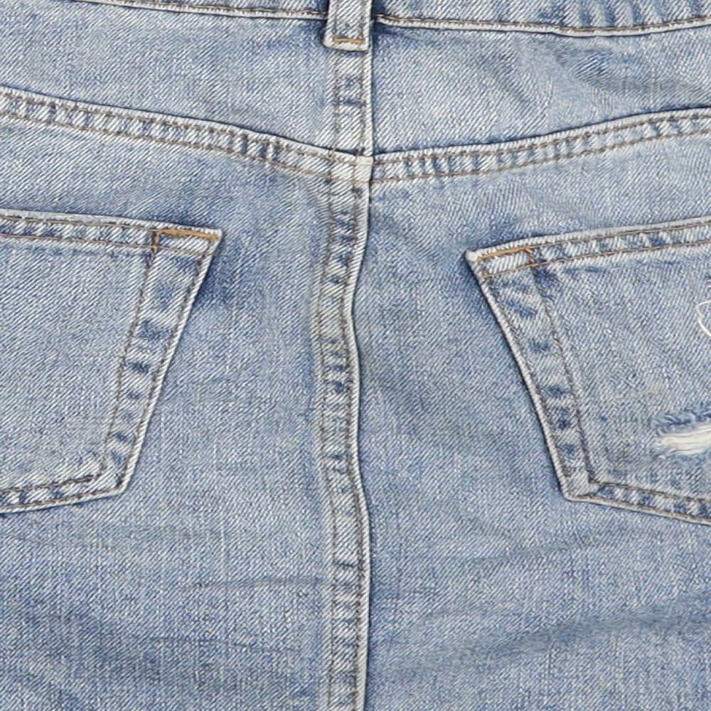 Topshop Womens Blue  Denim Mini Skirt Size 8