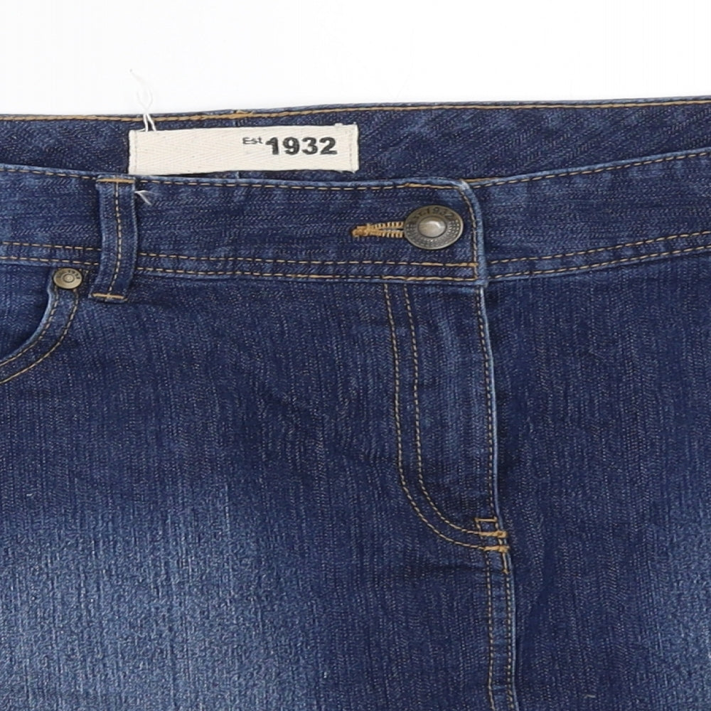 South Womens Blue  Denim Mini Skirt Size 16