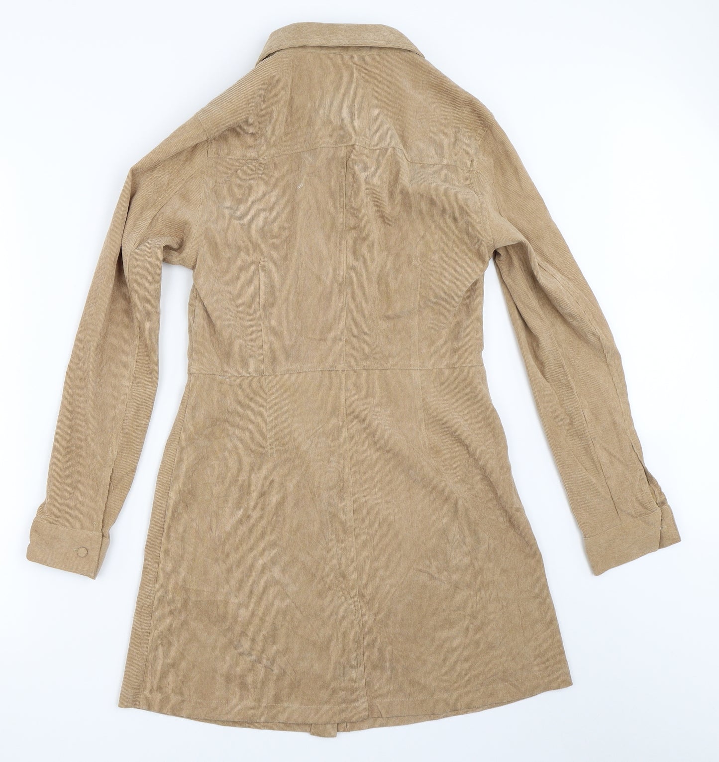 Primark Womens Beige  Corduroy Shirt Dress  Size 10