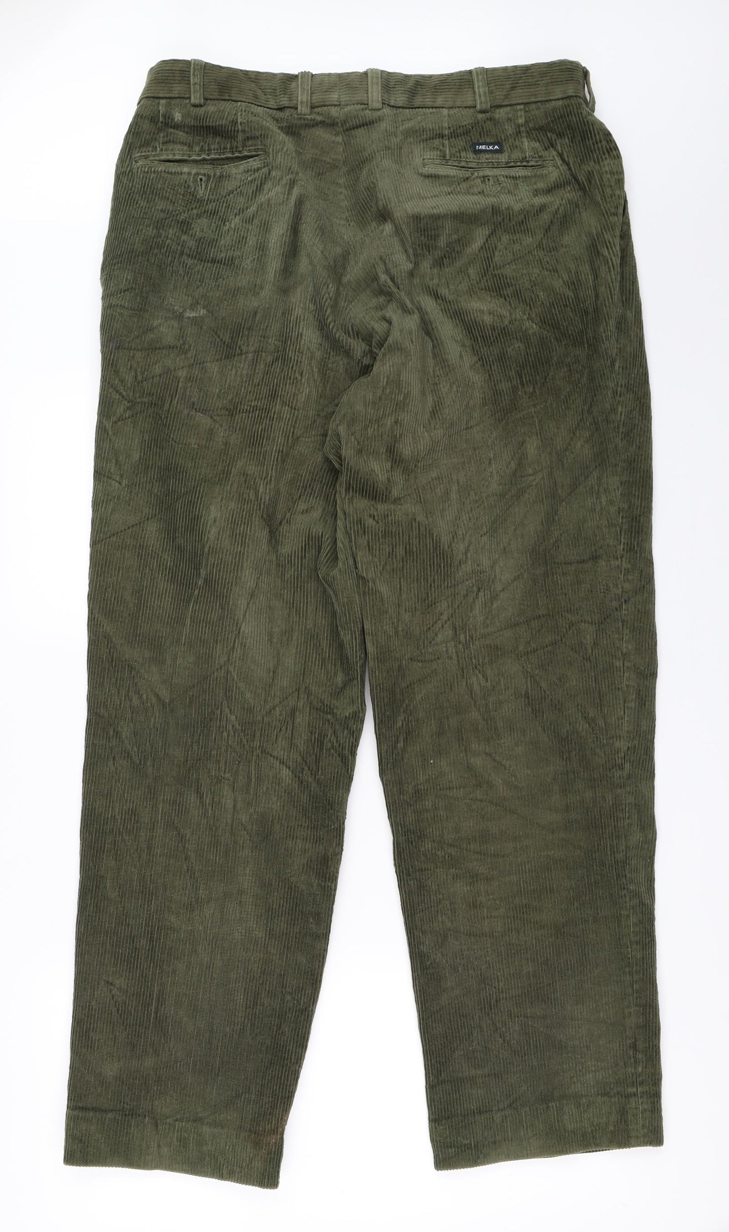 Melka Mens Green  Corduroy Trousers  Size 36 in L31 in