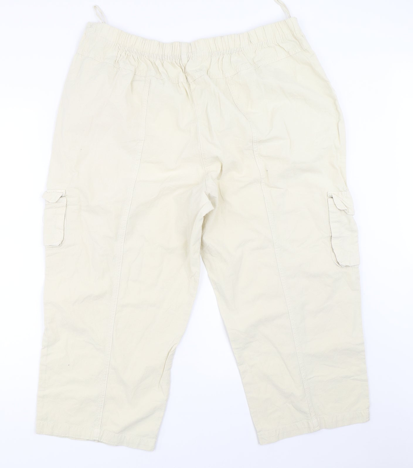 Editions Womens Beige   Cropped Trousers Size 20 L21.5 in