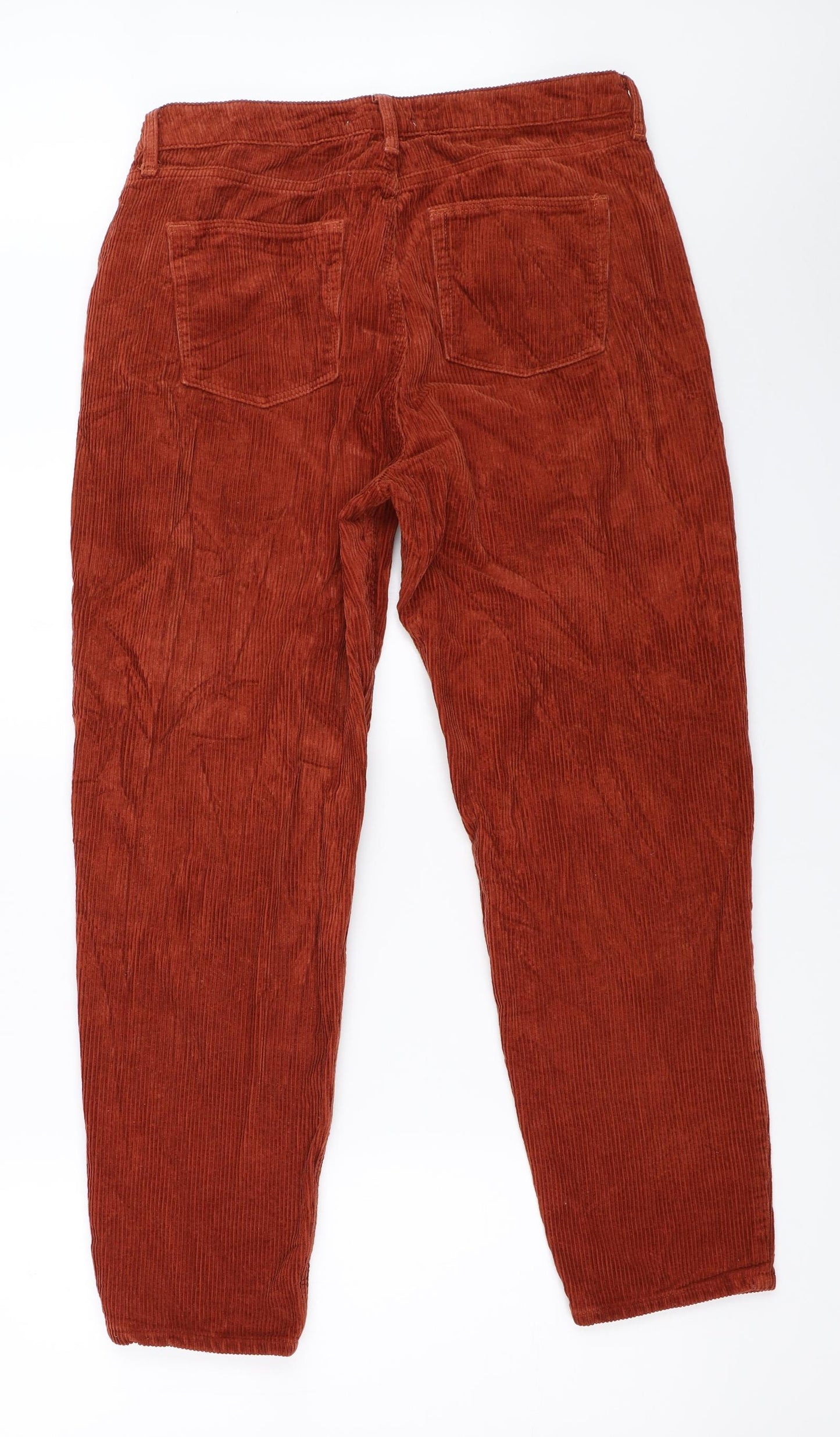 Primark Womens Orange  Corduroy Trousers  Size 14 L27 in