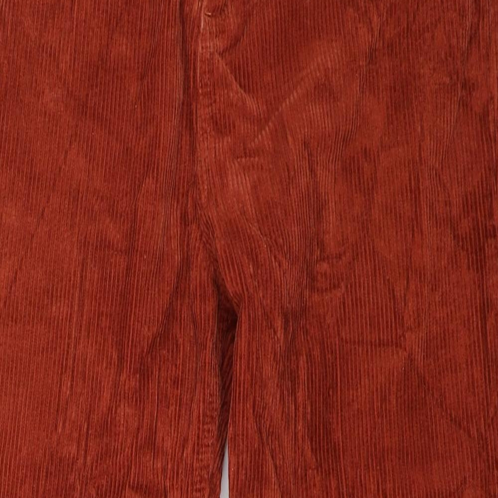 Primark Womens Orange  Corduroy Trousers  Size 14 L27 in