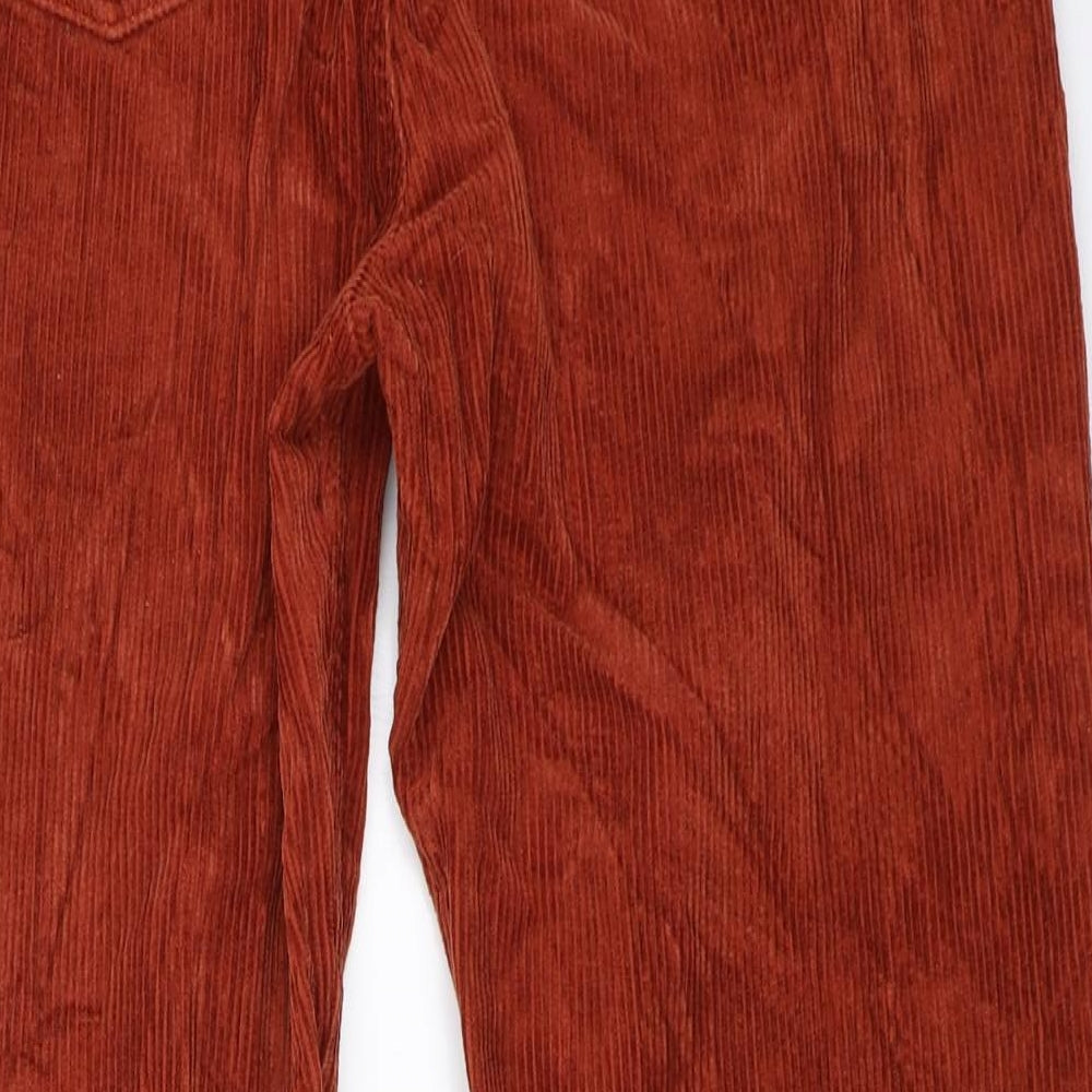 Primark Womens Orange  Corduroy Trousers  Size 14 L27 in