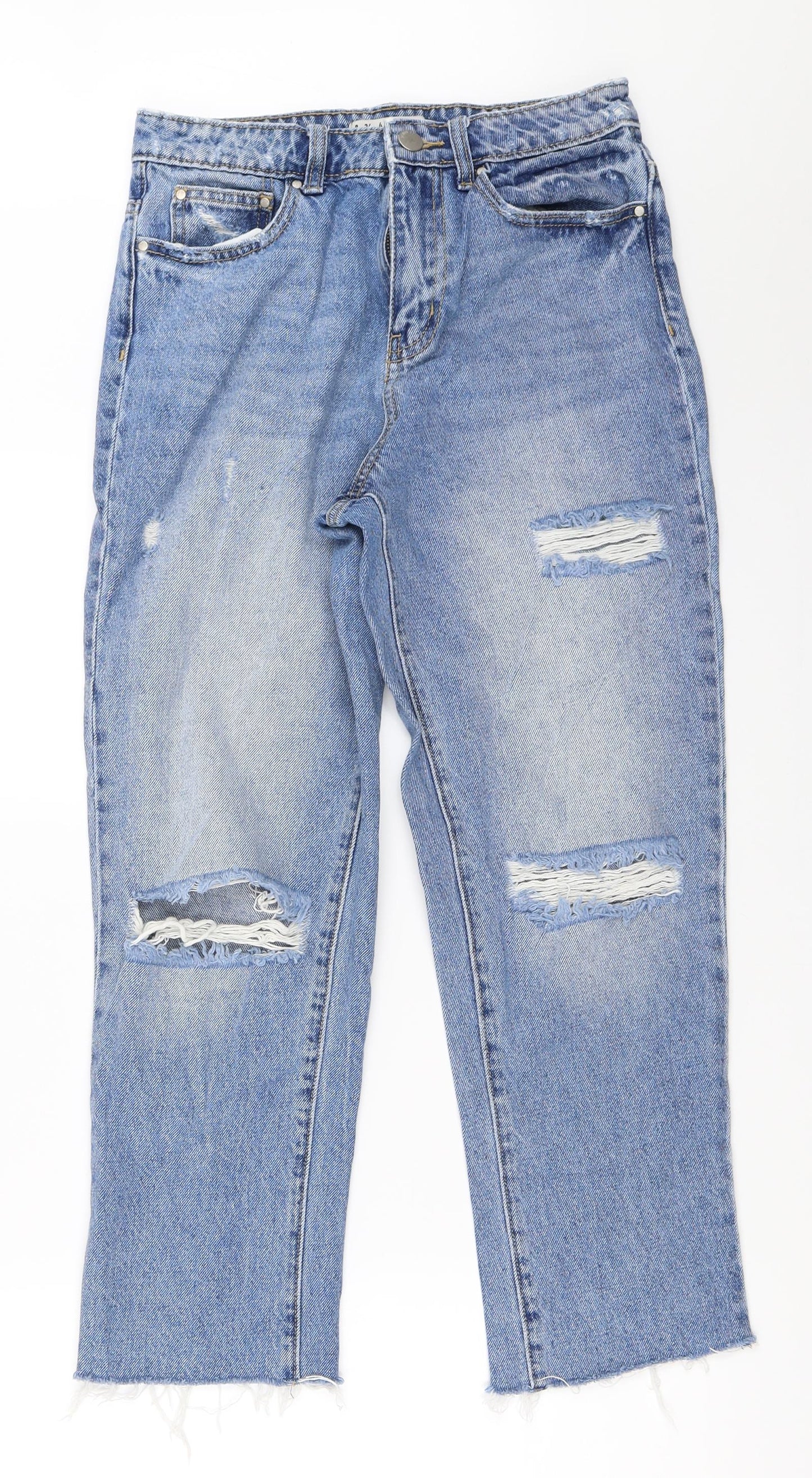 Primark Womens Blue  Denim Straight Jeans Size 8 L24 in