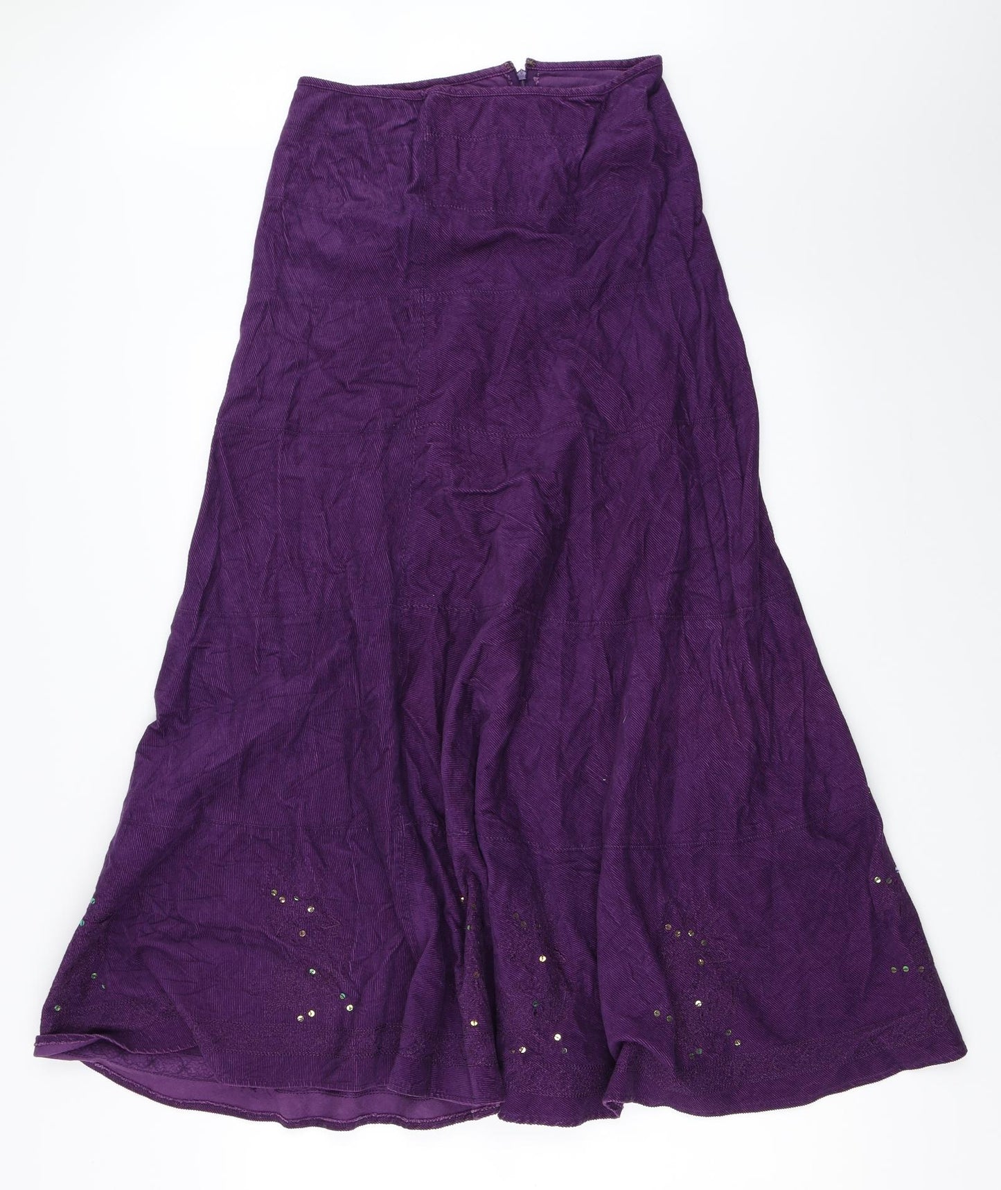 Cherokee Womens Purple  Corduroy Flare Skirt Size 8