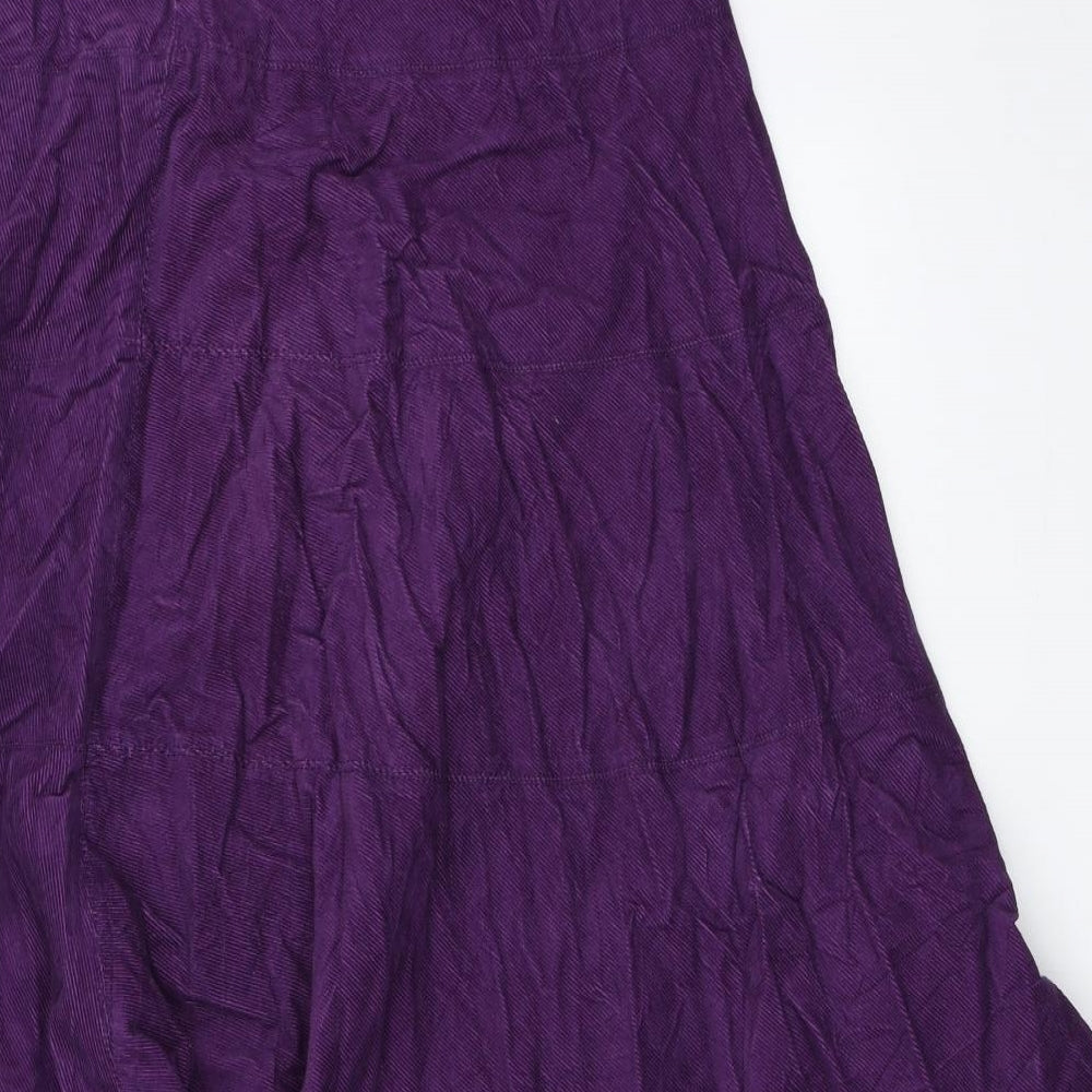 Cherokee Womens Purple  Corduroy Flare Skirt Size 8