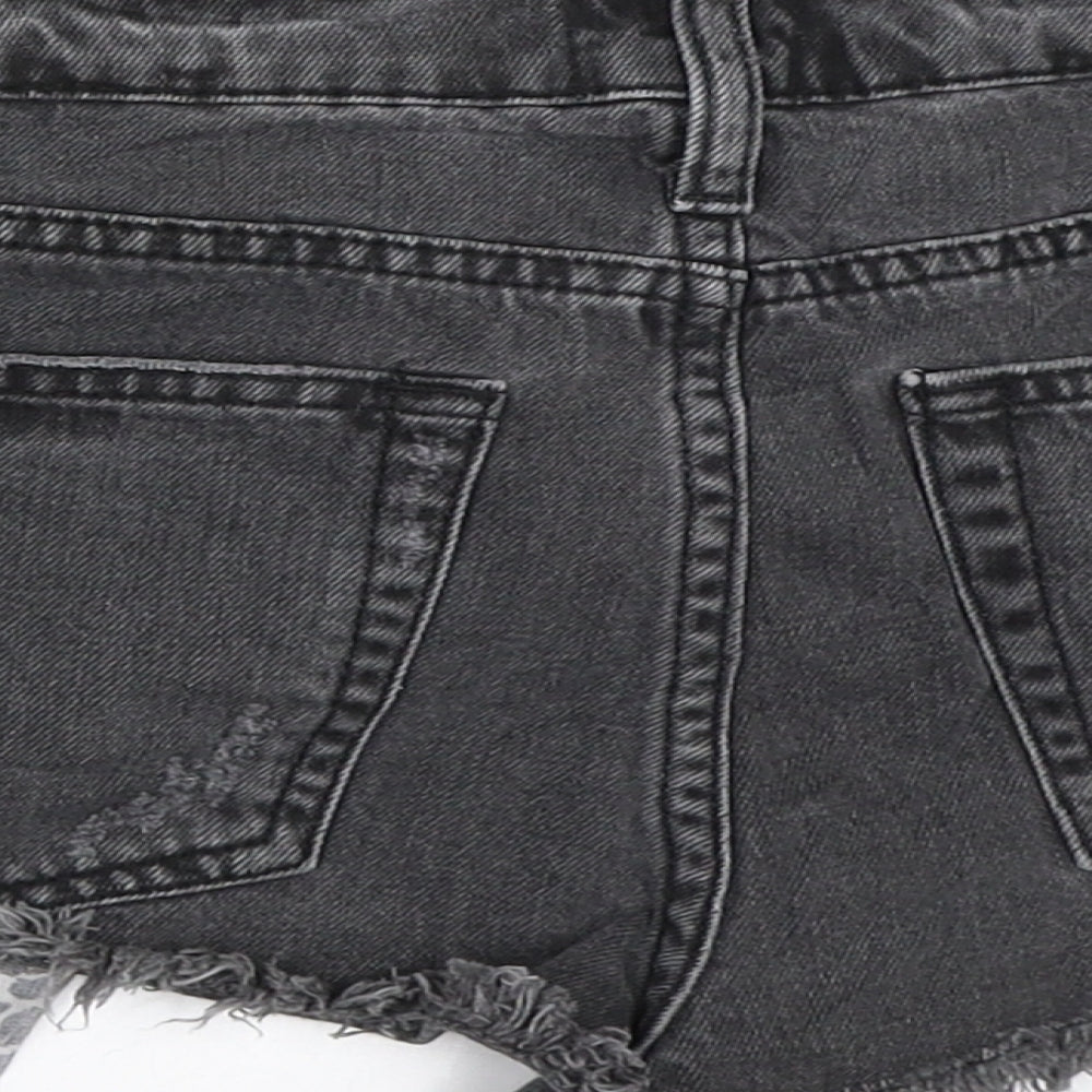 River Island Womens Black  Denim Hot Pants Shorts Size 12