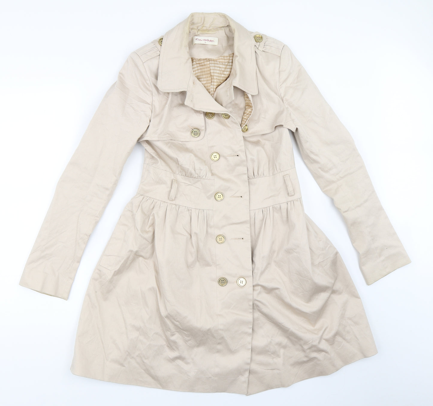 Miss Selfridge Womens Beige   Trench Coat Coat Size 10