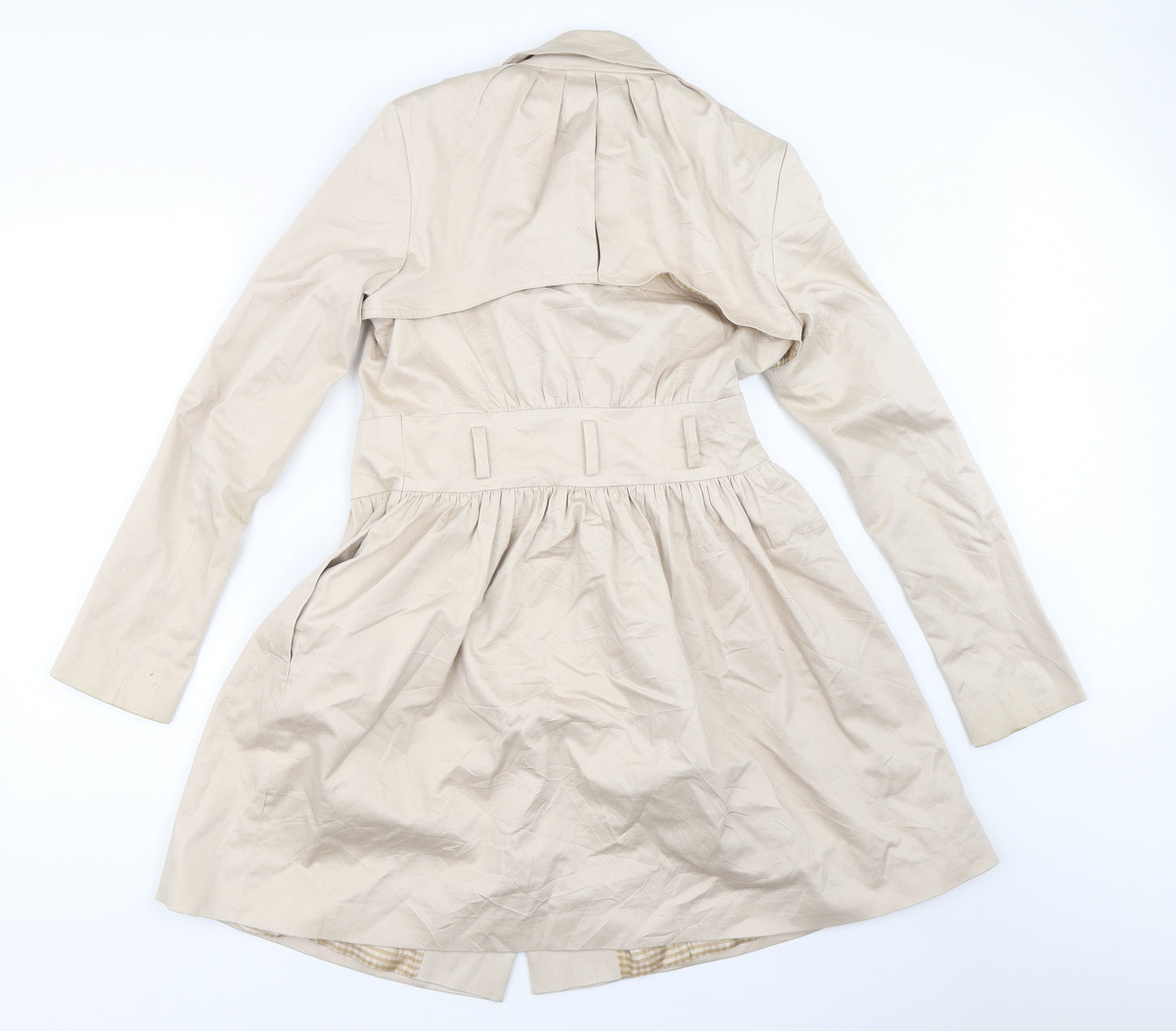 Miss Selfridge Womens Beige   Trench Coat Coat Size 10