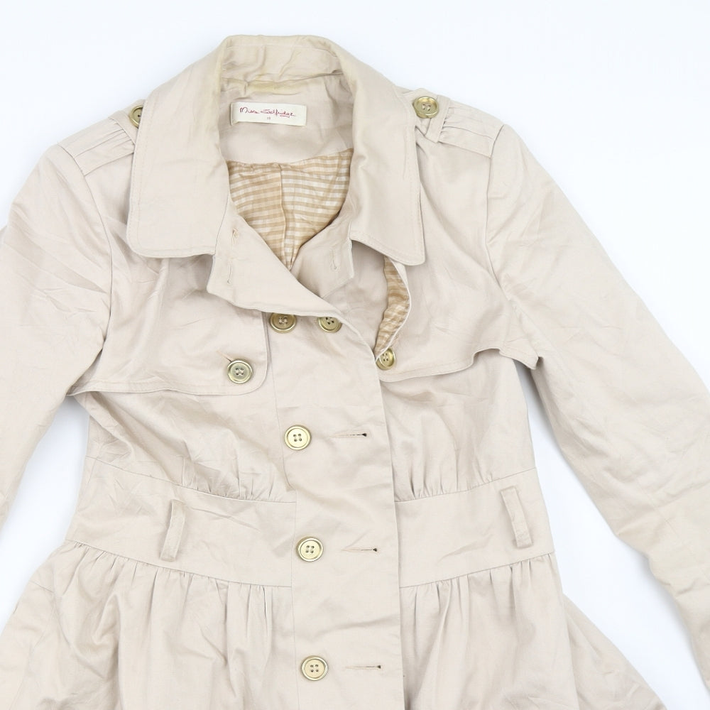 Miss Selfridge Womens Beige   Trench Coat Coat Size 10