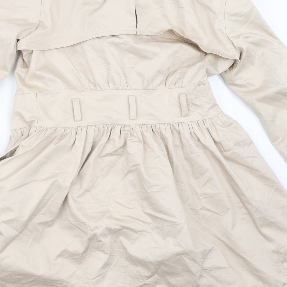 Miss Selfridge Womens Beige   Trench Coat Coat Size 10
