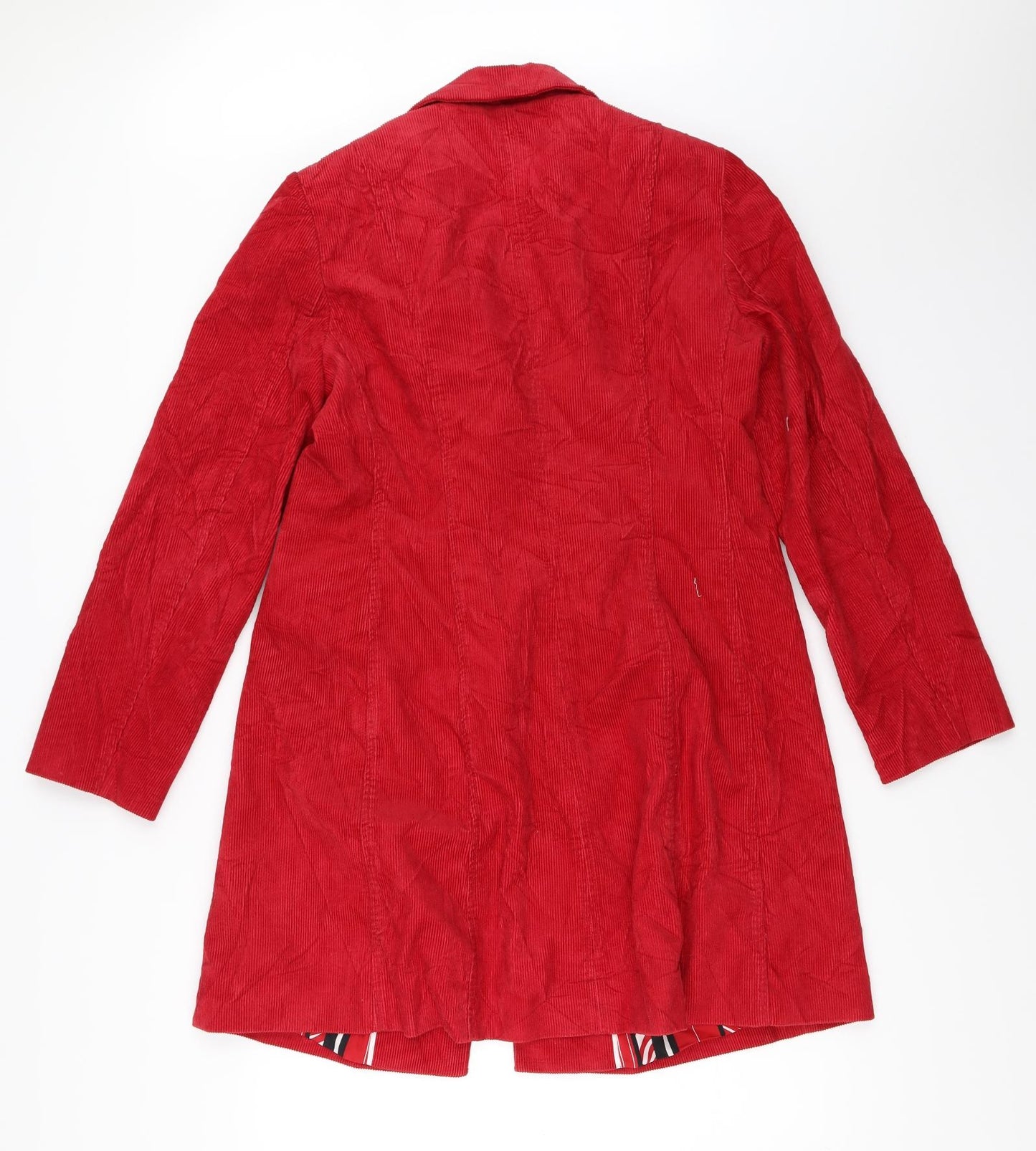 Marks and Spencer Womens Red  Corduroy Overcoat Coat Size 14