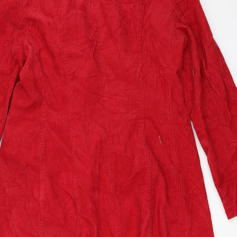 Marks and Spencer Womens Red  Corduroy Overcoat Coat Size 14