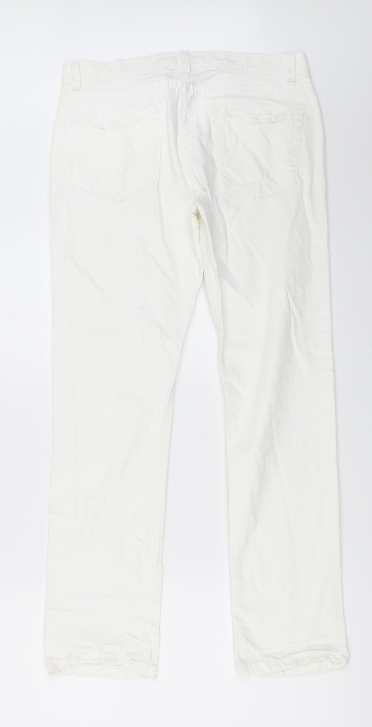 Impressions Womens White   Straight Jeans Size 12 L29 in