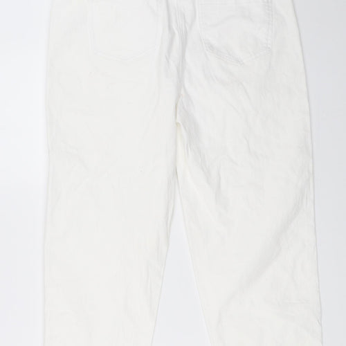 Papaya Womens White   Cropped Trousers Size 14 L22.5 in