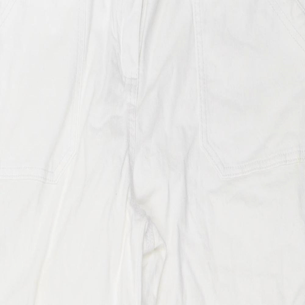 Papaya Womens White   Cropped Trousers Size 14 L22.5 in