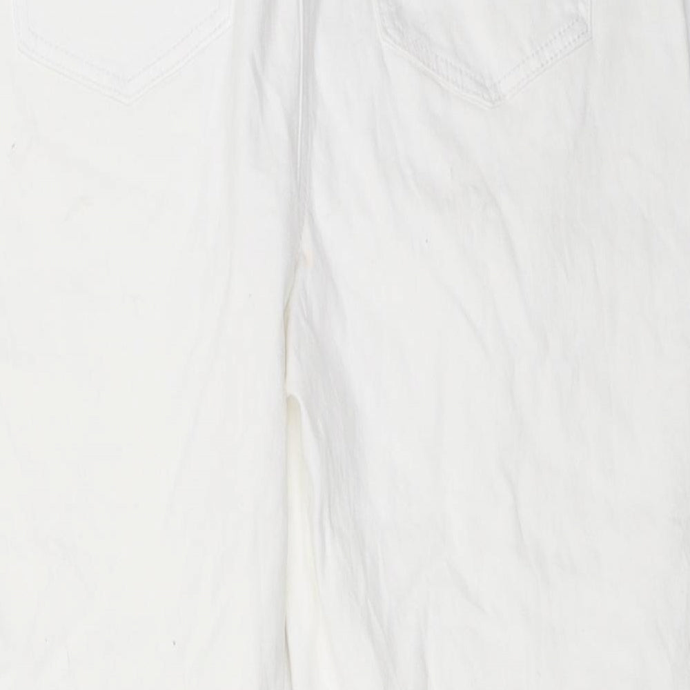 Papaya Womens White   Cropped Trousers Size 14 L22.5 in