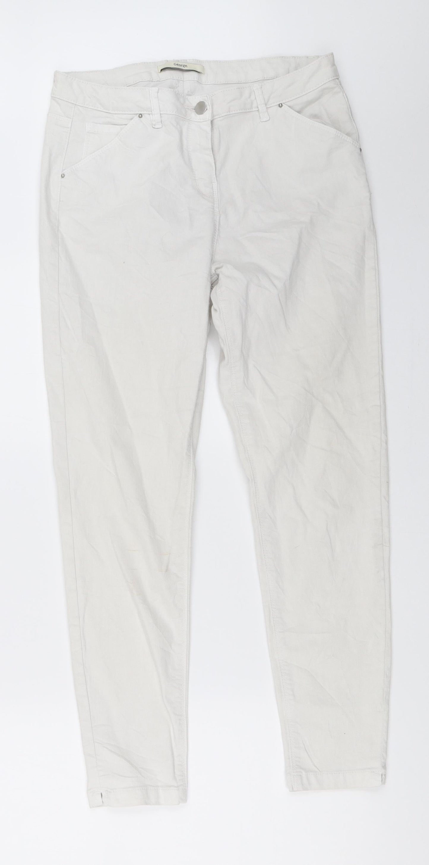 George Womens White   Skinny Jeans Size 12 L26 in