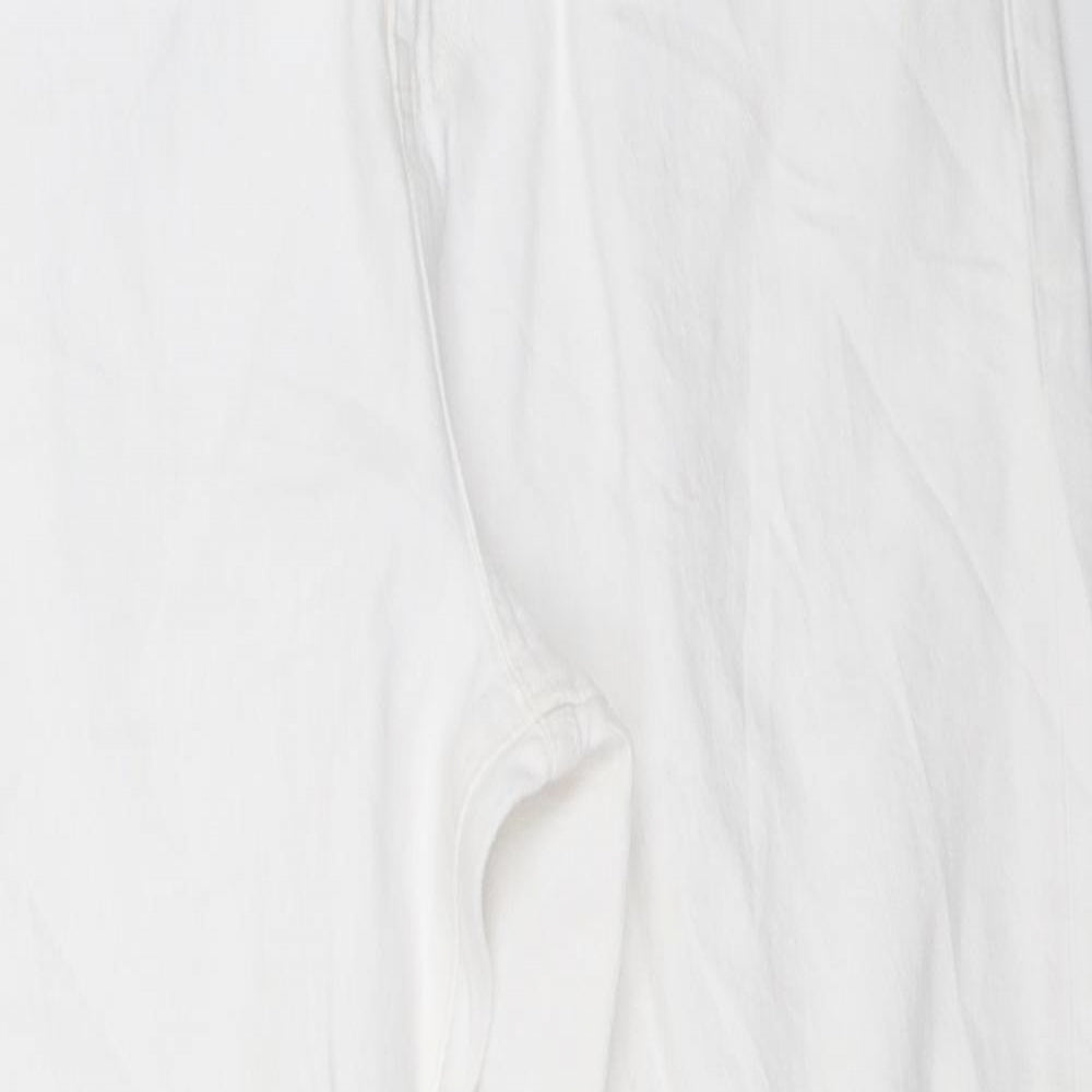 Marks and Spencer Womens White  Denim Mom Jeans Size 14 L27 in