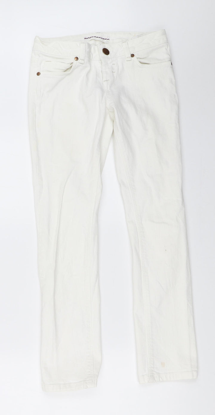 Topshop Womens White  Denim Straight Jeans Size 26 in L29 in