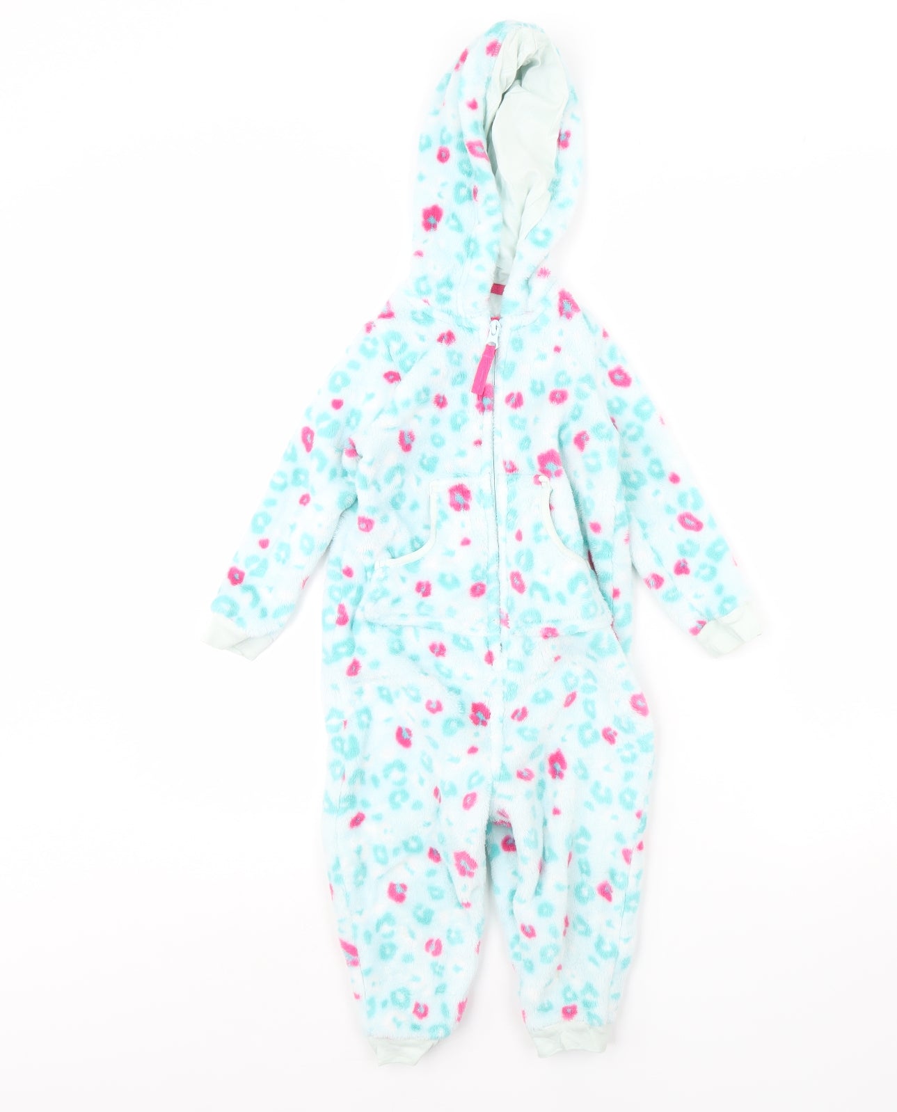 m&s Girls Blue Animal Print  Cami One Piece Size 12-18 Months